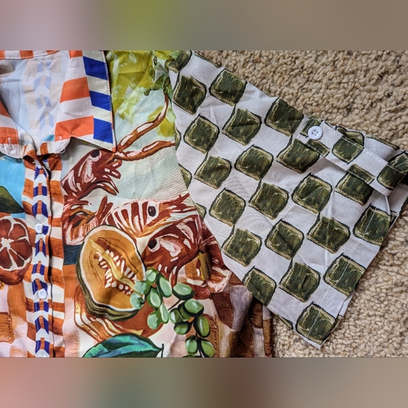 NWOT XL Women's 2 Piece Pajama Lounge Set, Tropical Paradise Pattern - Picture 4 of 14